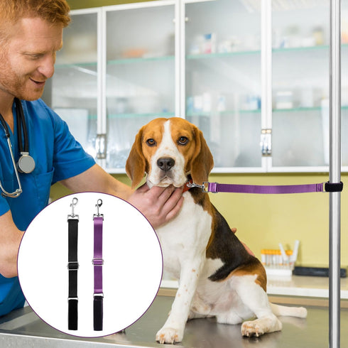 2pcs Dog Grooming Extender Straps, Adjustable Leash Dog Grooming Arm Accessories Supplies for Pet Grooming Table (Black,Purple)...