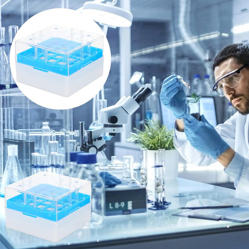 iplusmile Polycarbonate Freezer Boxes 25- grids Freezing Cryovial Storage Box Polycarbonate CryoBox Vial Rack Microcentrifuge Tube Box...