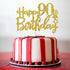 Gold Glitter Happy 90th Birthday Cake Topper - 90 Sign Cake Topper - Cheers to 90 Years Party Supplies - 90th Birthday Party Decoration...