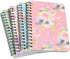 Yansanido Spiral Notebook, 4 Pcs A6 Flower Design Thick Hardcover 8mm Ruled 4 Color 80 Sheets -160 Pages Journals for Study and Notes (A6-4pcs flo...