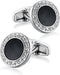 Vintage Black Cufflinks Circular Cuff Links for Men Wedding Business Groom Best Man...