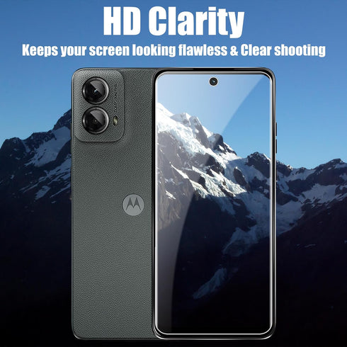 TQLGY 3 Pack Screen Protector for Motorola Moto G 5G 2024 with 3 Pack Camera Lens Protector, Ultra HD Tempered Glass, 9H Hardness, Anti-Scratch, B...