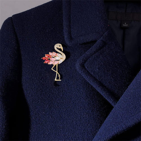 Rhinestone Flamingo Brooch Pin for Women Girls Fashion Crystal Delicate Animal Brooch Lapel Pins Elegant Dress Accessories Jewelry Gift Corsage fo...