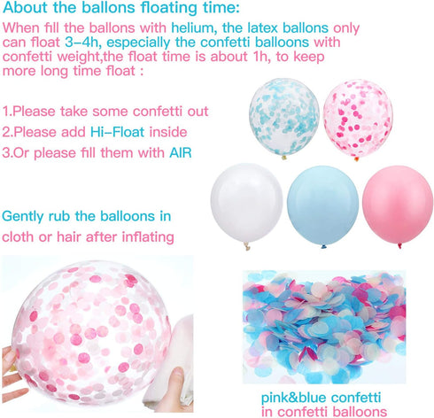 60 Pieces 12 Inch Latex Pastel Balloons Macaron Confetti Balloons for Baby Shower Gender Reveal Birthday Party Decorations...