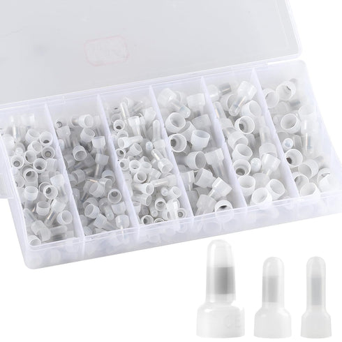 280 Pcs Closed End Crimp Connectors, Crimp Cap Terminal Connectors, Wire End Caps Terminals, Insulated Closed End Wire Crimp Connectors, Nylon Wir...