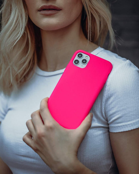 FELONY CASE for iPhone 11 - Neon Pink Case, Liquid Silicone with Anti-Scratch Microfiber Lining, 360° Shockproof Protective Cover...