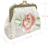 Embroidery Floral Buckle Coin Purse Kiss Lock Wallet(white-1)...