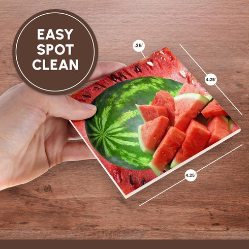 3dRose Watermelon - Ceramic Tile Coasters, set of 4...