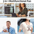 Portable Handheld Fan, 3-in-1 Handheld 5-Speed USB Rechargeable Folding Fan with Base & Digital Display, Foldable Fan for Commuting, Travel, White...