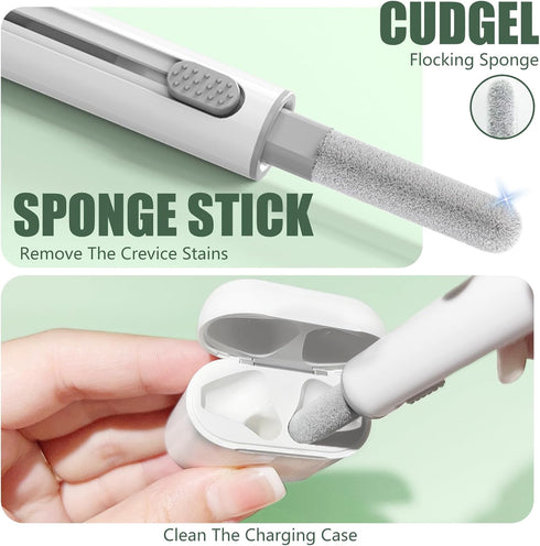 Cleaner Kit for AirPods Pro 1 2 3 Earbuds,Cleaning Kit Pen Shape with Soft Brush Flocking Sponge Tool for Bluetooth Earphones Headphones Charging ...