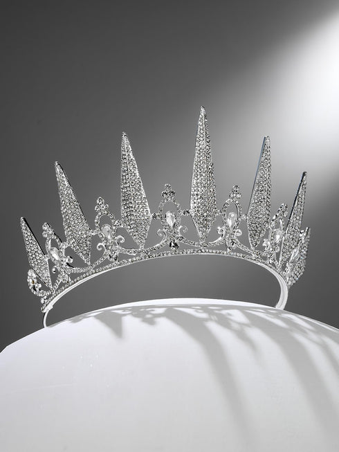 SWEETV Tiaras and Crowns for Women, Crystal Wedding Tiara for Bride, Metal Silver Crown, Costume Party Accessories for Birthday Halloween Prom...
