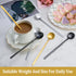 12 Pcs Coffee Spoons Set, 6.7" Gold Tea Spoons Long Handle, Stirring Spoons, Gold Small Teaspoons, Stainless Steel Gold Spoons, Long Spoons for St...