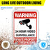 4-Pack No Trespassing Signs Private Property, 10x7 Inch Aluminum 24-Hour Video Surveillance Signs Outdoor, Warning Signs for Property Security, Ho...