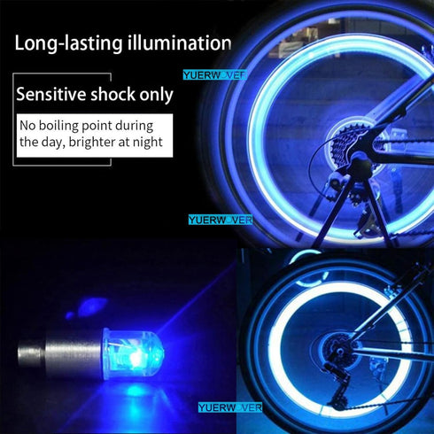 4 Pack LED Valve Stem Caps Lights for Car Tires Wheel Assemblies Light up Air Neon Bicycle Motorcycle Tyre Valve Lights Bike Truck Golf Cart for K...