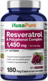 NusaPure Resveratrol & Polyphenol Complex 1450mg 180 Vegetarian Caps (Non-GMO, Vegan) Vitamin C...