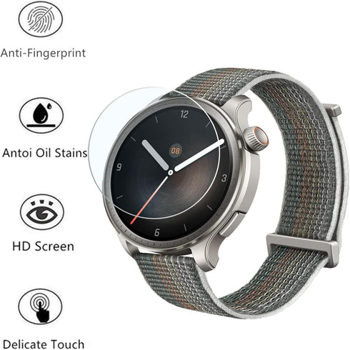 Compatible for Amazfit Balance (2023 New GTR) Screen Protector (3 Pack) SmartWatch 9H Tempered Glass Film Clear Bubble-Free...