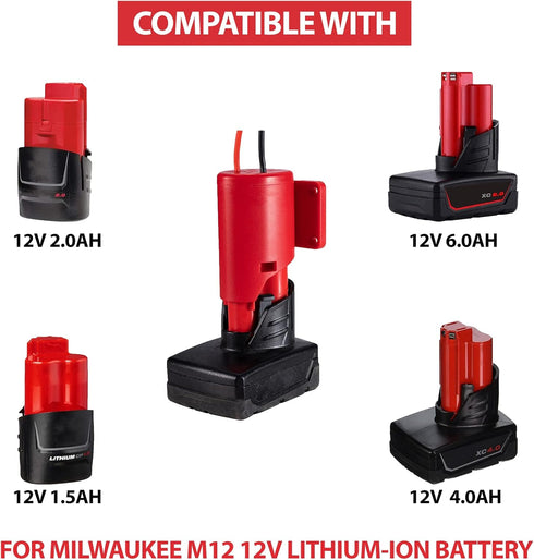 Upgraded Power Wheels Adapter for Milwaukee M12 12V Battery with Fuse & wire terminals,Power Connector for Rc Car, Robotics,Rc Truck, DIY,Work for...