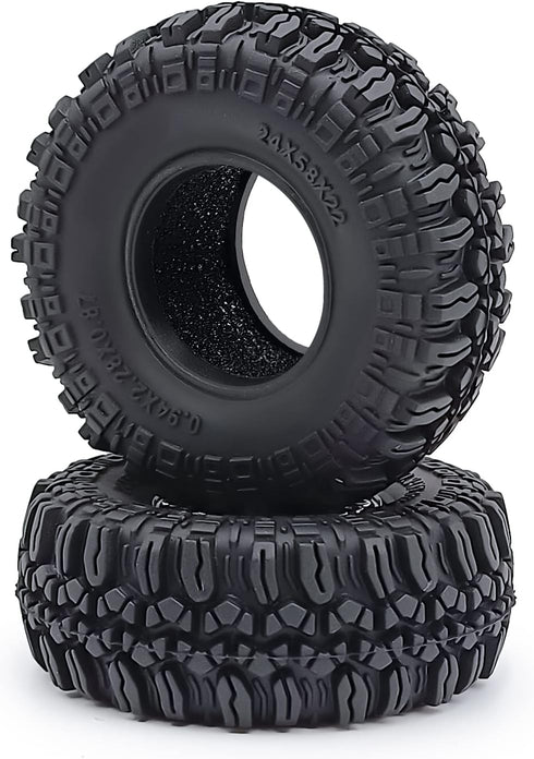 MOHERO 4PCS Soft Rubber Mud Terrain Tires for 1/18 TRX4M Bronco Defender 1/24 Axial SCX24 RC Crawler Car (A Style)...
