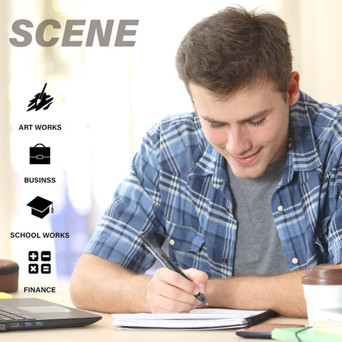 ParKoo Retractable Erasable Gel Pens Clicker Fine Point 0.7 mm, No Need for White Out, 6 Black/6 Blue Ink for Completing Sudoku and Crossword Puzz...