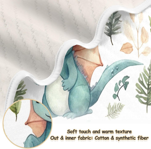 Cute Dragon Baby Blanket for Girls Boys Soft Warm Reversible Infant, Newborn, Toddler Receiving Blanket Unisex Travel Throw Blanket for Crib Strol...