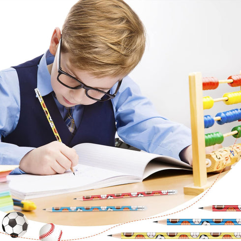 48 Pcs Sports Pencils with Eraser for Kids Ball Pencils Baseball Football Basketball Soccer Pencils Sports Themed Pencils HB Boys Drawing Pencils ...