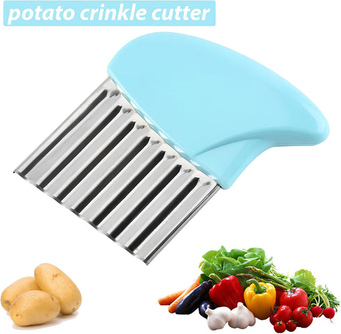 Potato Cutter Crinkle Wavy Shape French Fries Potato Chips Cuting Knife Stainless Steel Cucumber Carrot Vegetable Salad Waves Cutting Tool...