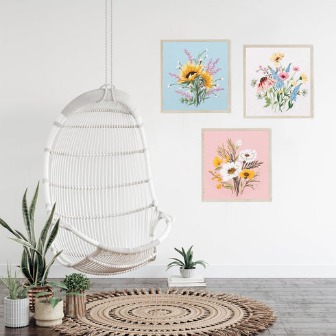 EOBTAIN 3 Pack Flower Embroidery Kit Hand Embroidery Stitch Practice Kits for Beginners Adults Cross Stitch Kits with Embroidery Hoop,Needles and ...