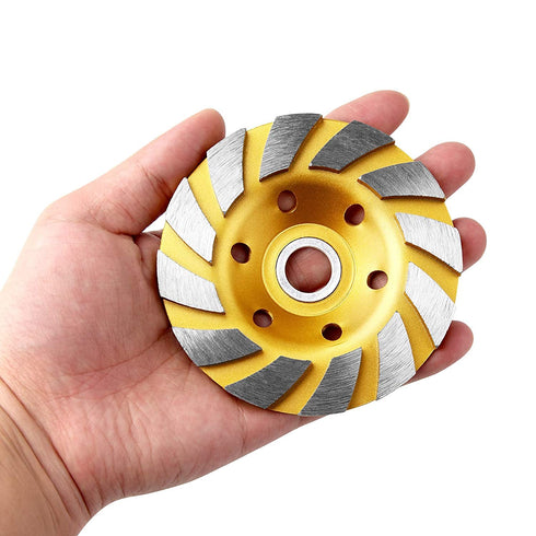 5pcs Concrete Stone Ceramic Turbo Diamond Grinding Cup Wheel,4 Inch-12 Segs Heavy Duty Angle Grinder Wheels for Angle Grinder (Yellow)...