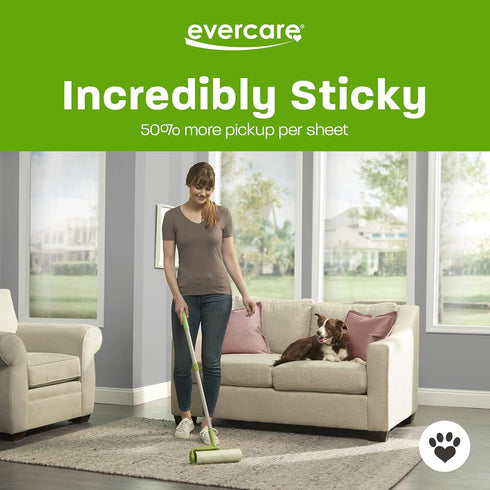 Evercare 10” Mega All-Purpose Pet Hair Lint Roller Refill, 50 Sheets – Sticky Roller for Pet Hair, Cat & Dog Hair Remover, Lint Remover, Pet Hair ...