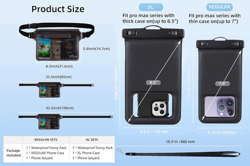 AiRunTech Waterproof Cell Phone Bag, 2 Pack Waterproof Dry Bag for Fishing, Sledding,Skating,Skiing,Snowshoeing Universal Waterproof Pouch for iPh...