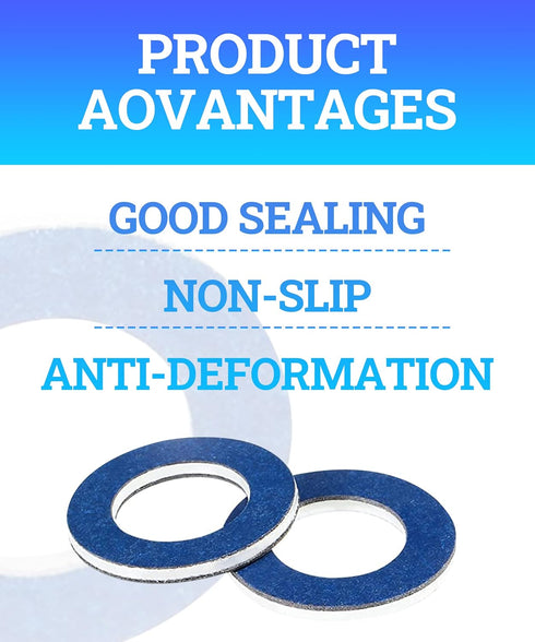 12 Pieces Oil Drain Plug Gaskets,Aluminum Oil Drain Plug Gaskets Washer Crush Seal,90430-12031 Automotive Replacement Engine Oil Drain Plugs Oil P...
