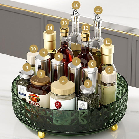 Non Skid Lazy Susan Turntable, 1 Tier Non Skid Spice Rack Turntable, 9 Inch Spinning Organizer, 360 Degree Rotating Seasoning Organizer for Kitche...