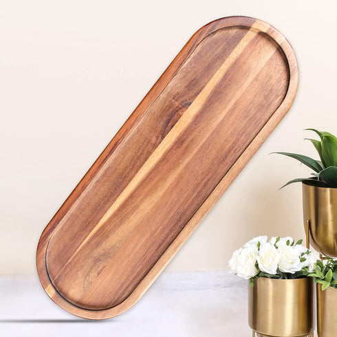 Wooden Vanity Bathroom Trays, Farmhouse Wood Perfume Tray Home Rustic Decor Plate, Kitchen Counter Top Storage, Rectangular Sink Organizer Tray fo...