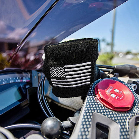 Brake Fluid Reservoir Cover Sock for Motorcycles, Sporbikes and Gifts by Moto Loot (USA Flag)...