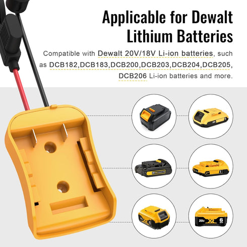 3 Packs Power Wheels Adapter for Dewalt 20V Battery, Power Wheels Battery Converter Kit with Fuse & Switch & Wire Terminals & 12 AWG Wire for DIY ...