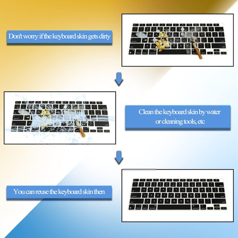 Silicone Keyboard Cover Skin for MacBook Air 13.3 inch A2337 M1 Released in Nov. 2020 US Layout Ultra Thin Protector Cover Skin NOT for 13.6" M4 M...