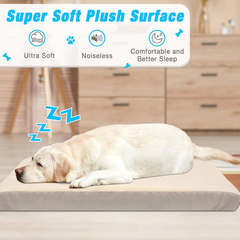 Dog Bed Covers Replacement Washable 2 Pack, 100% Waterproof Dog Bed Cover Soft Noiseless Dog Bed Sheets 50% Increase Durability, Beige 30 x 20 inc...