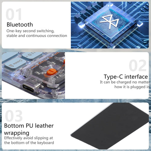 Bluetooth Keyboard for iPad, 10-inch Wireless Keyboard for PC Tablet Phone Computer, Rechargeable Multi-Device RGB Backlit Keyboard, Compatible wi...