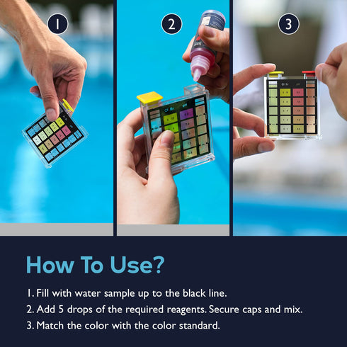 Lupo 3-in-1 Water Test Kit for Swimming Pools & Spas | Water Chemical Test Kit for pH, Total Chlorine and Total Bromine...