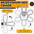 VNDUEEY Strong Magnetic Hooks, 100Lbs 10 Pack Neodymium Grade-52 Magnet Hooks Heavy Duty, Magnets with Swivel Carabiner Hook for Hanging, Cruise, ...