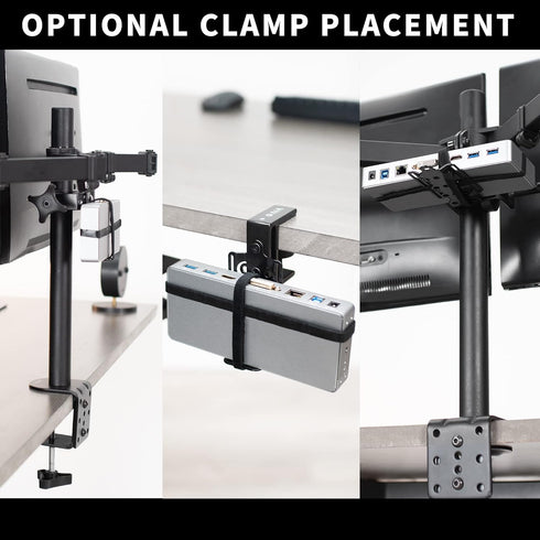 VIVO Universal Docking Station Mount for Workstation, Behind Monitor VESA Mounting, Under Desk Installation, Heavy Duty C-clamp Options, Fits Dock...