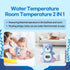 HubiBaby Baby Bath Thermometer & Digital Room Temperature, 2in1 Kids Bathroom Safety Products with Temperature Warning, Floating Teddy Bear (Blue)...