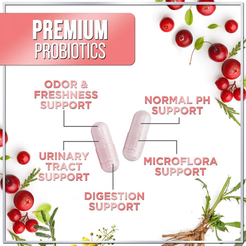 Probiotics for Women with Prebiotics, 90 Billion CFU & 16 Diverse Strains, Cranberry & D-Mannose, Extra Strength Womens Probiotic for Digestive, V...