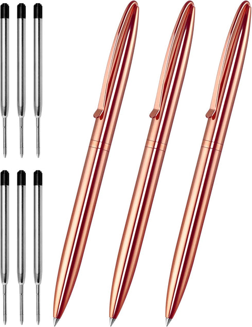 Cambond Ballpoint Pens, Guest Pen Stainless Steel Nice Pens for Guest Book Uniform Christmas Gift - Black Ink (1.0mm Medium Point), 3 Pens with 6 ...