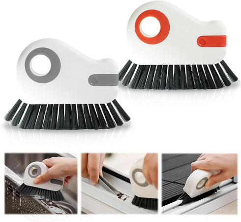 2PCS 2 in 1 Groove Cleaning Brush Window Track Cleaning Tool, Gap Cleaning Brush, Multi-Function Grout Cleaning Tool Grip Brush Bristle Gap Cleani...