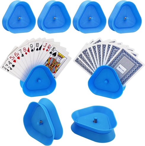 Yuanhe Playing Card Hand Holders - Triangle Shaped Hands-Free Poker Game Card Holder Trays, Set of 8...