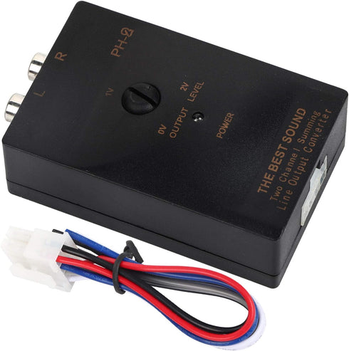 aqxreight Speaker Level Converter, Car Output Stereo Speaker High to Low Level Converter with Delay Function...