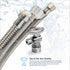Highcraft Dishwasher Water Supply Line, Hose Connector Has 3/8 Inch 90 Degree Brass Elbow Fitting, Braided Stainless Steel 7 Ft
