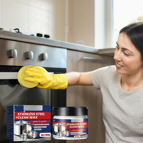 2PCS Stainless Steel Clean Wax, Magical Nano-Technology Stainless Steel Cleaning Paste, Stainless Steel Cleaner and Metal Polish, 3 In 1 Stainless...