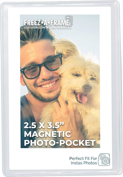 Clear Magnetic Picture Frames for Refrigerator School Locker, or Any Magnetic Surface 16 Pack Holds (2) 5 x 7 (4) 4 x 6 (10) 2.5 x 3.5 Exclusive P...